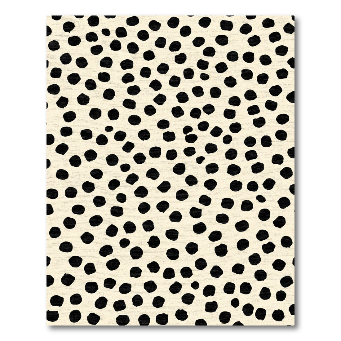 Creamy Black Polka Dot Scatter Rug