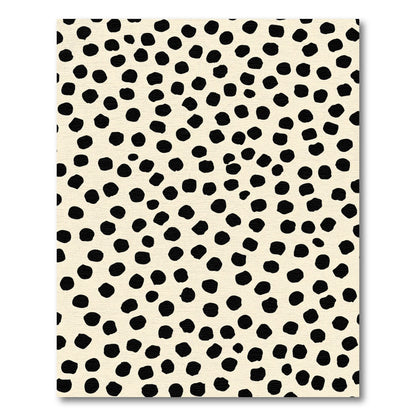 Creamy Black Polka Dot Scatter Rug