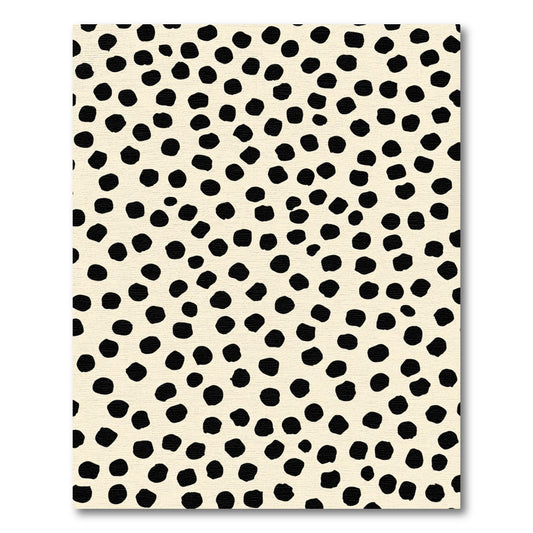 Creamy Black Polka Dot Scatter Rug