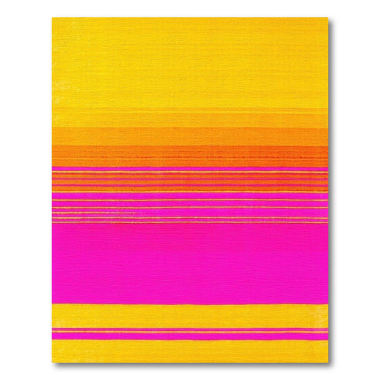 Yellow Orange Pink Horizontal Striped Rug