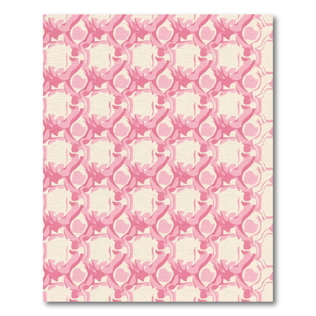Salmon Pink Overlay Geometric Rug