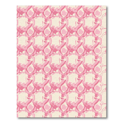 Salmon Pink Overlay Geometric Rug