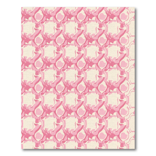 Salmon Pink Overlay Geometric Rug