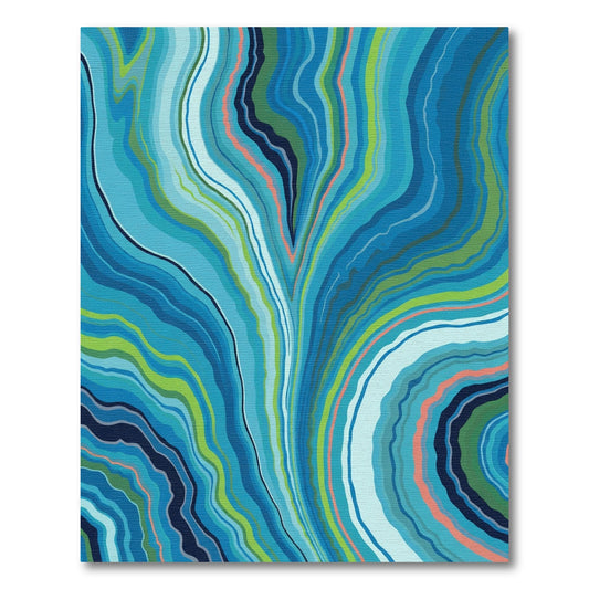 Oceanic Agate Swirl Blue Green Rug
