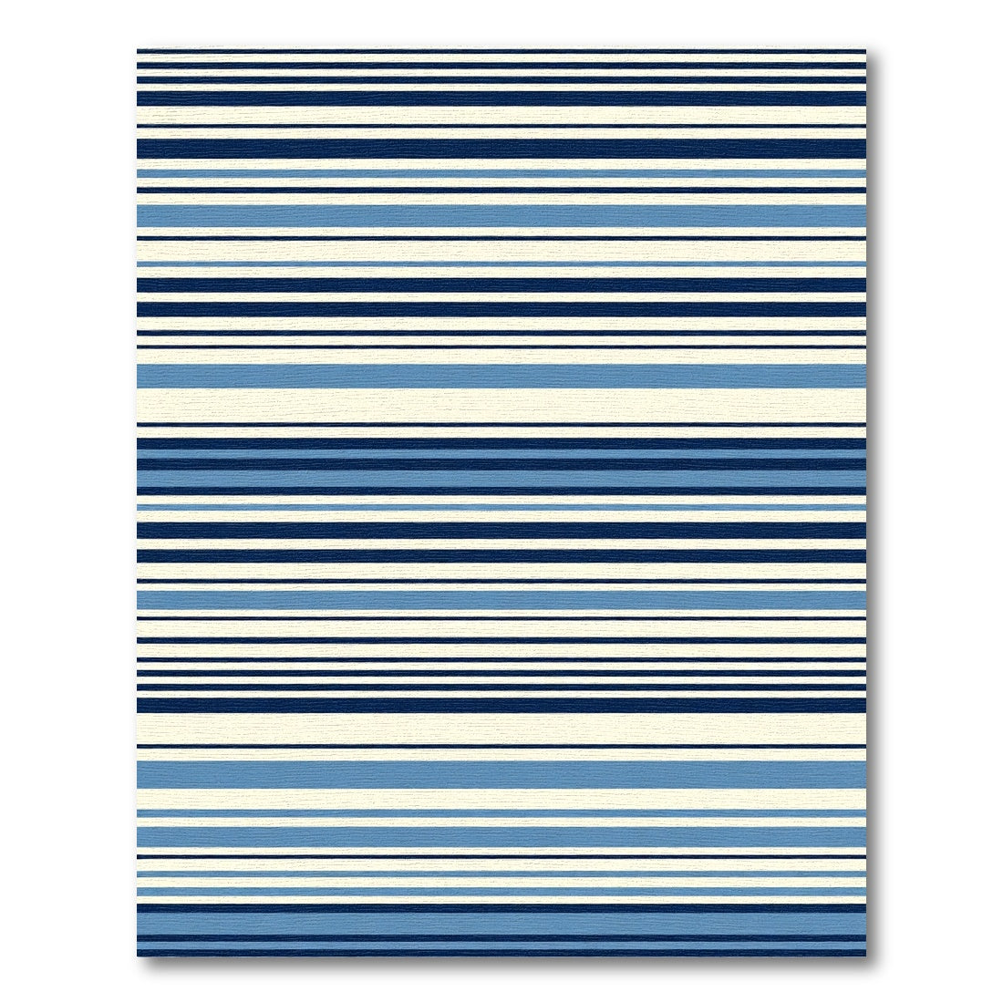 Naval Blue Cream Horizontal Stripe Rug