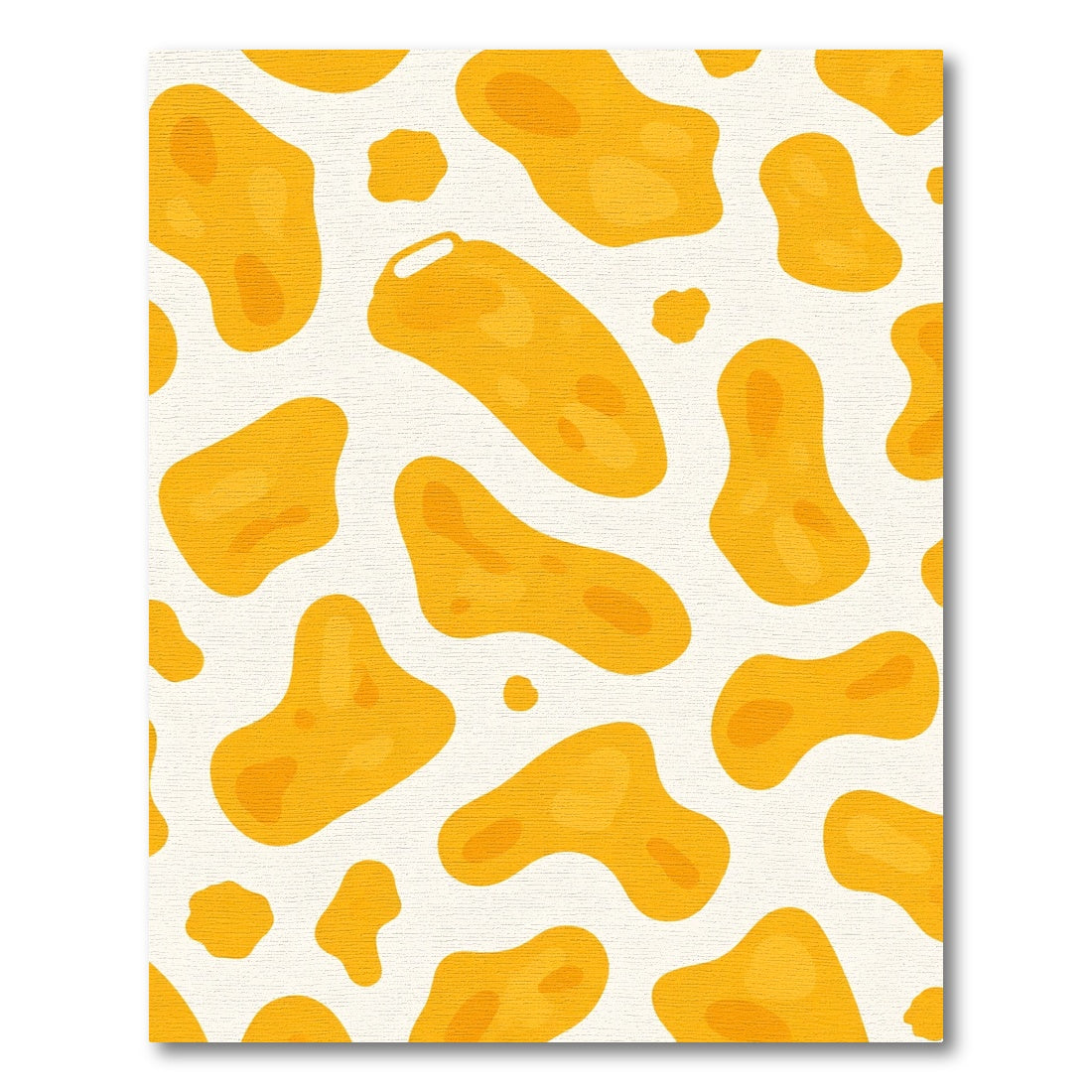 Golden Yellow Abstract Blob Rug