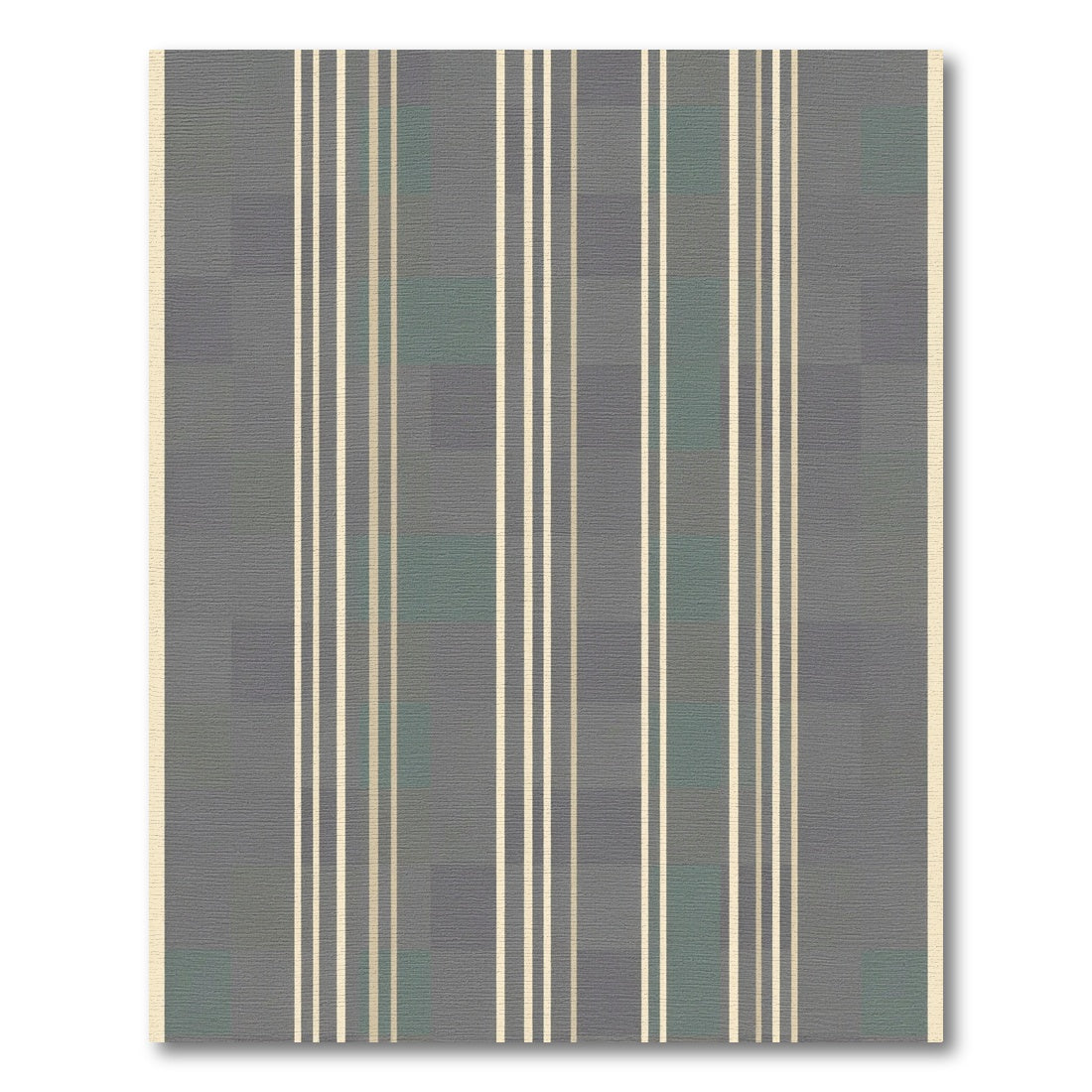 Subtle Cream Vertical Stripe Grey Rug
