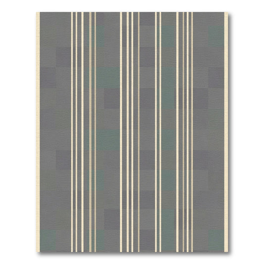 Subtle Cream Vertical Stripe Grey Rug