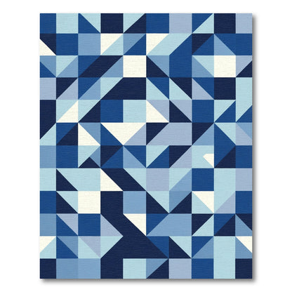 Mid Century Blue Geometric Accents Rug