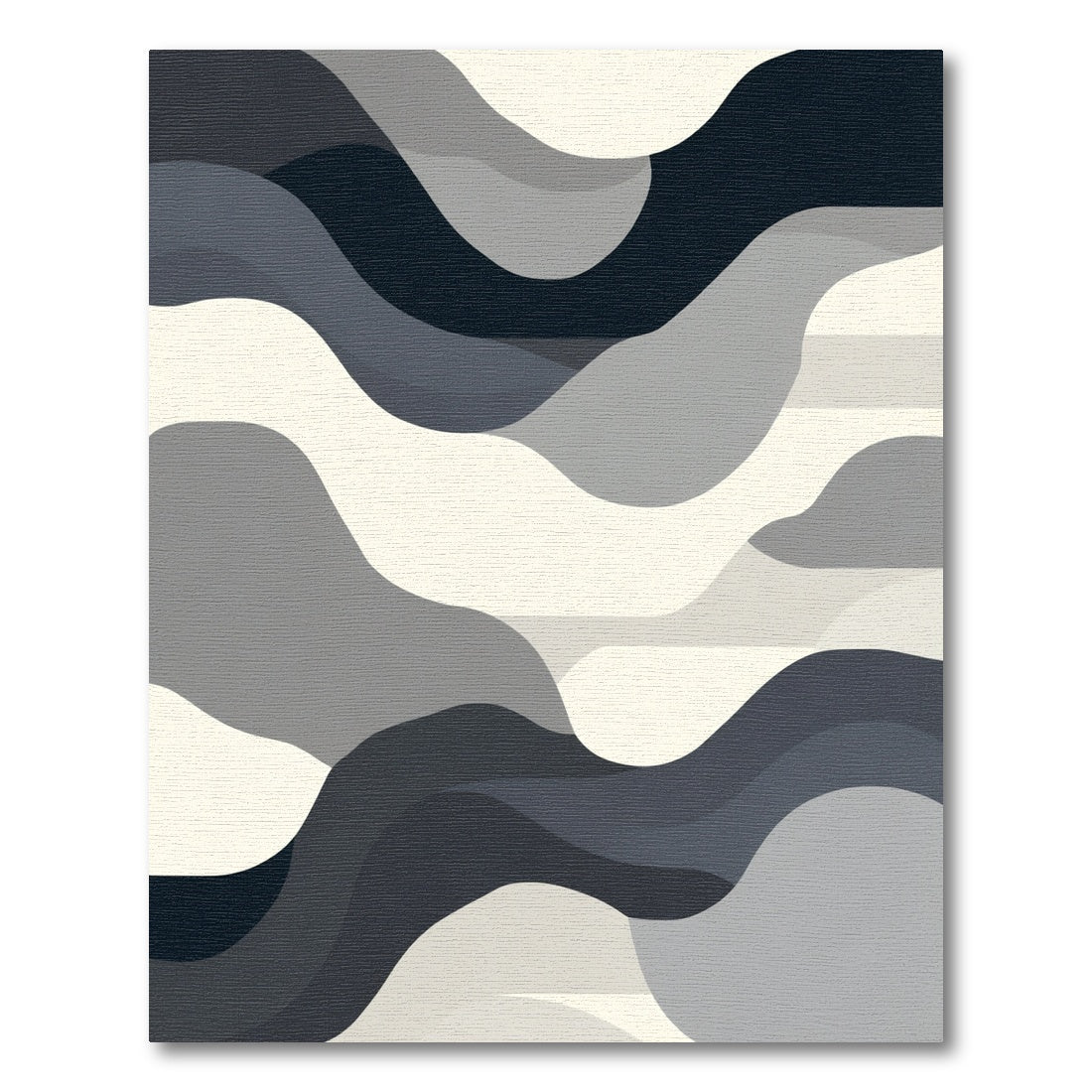 Monochromatic Abstract Wavy Landscape Rug