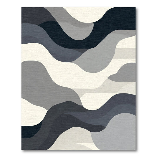 Monochromatic Abstract Wavy Landscape Rug