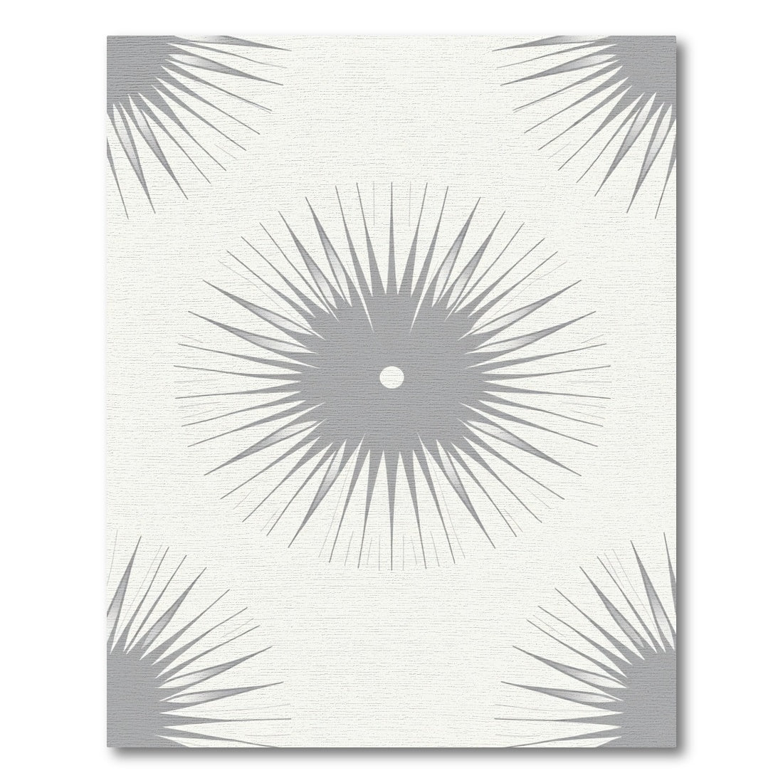 Gray Burst Starburst Medallion Rug
