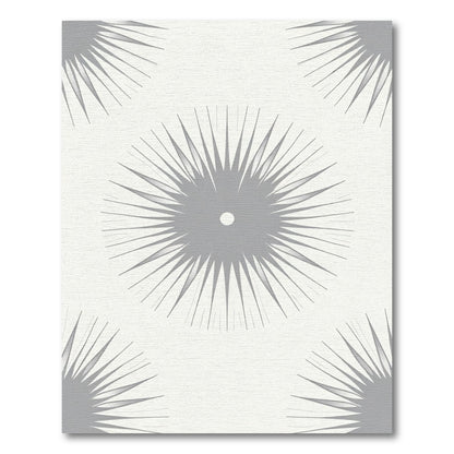 Gray Burst Starburst Medallion Rug