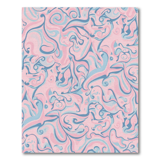 Pink Blue Swirl Fluid Abstract Rug