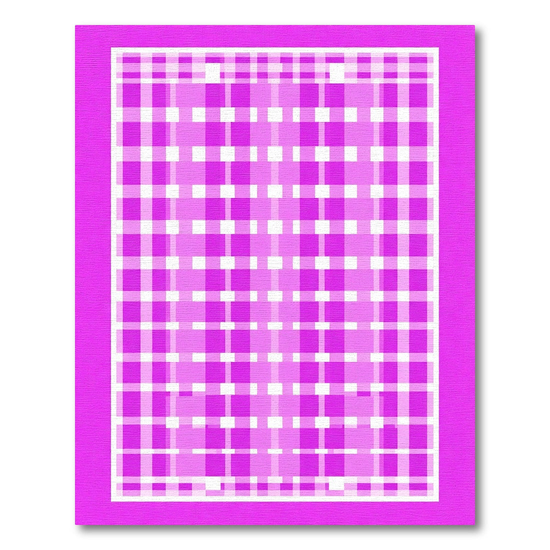 Vibrant Pink Gingham Lattice Rug