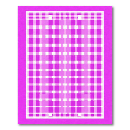 Vibrant Pink Gingham Lattice Rug