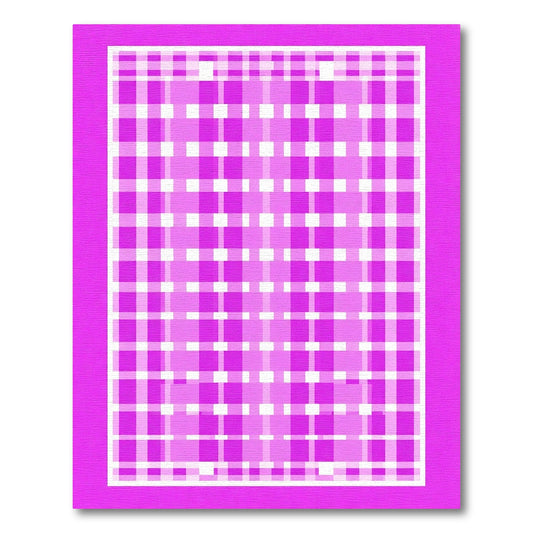 Vibrant Pink Gingham Lattice Rug