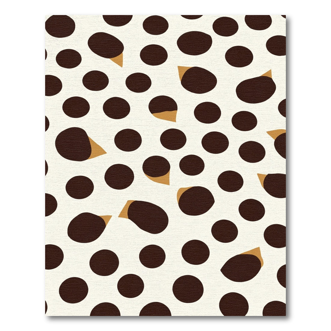 Cream Brown Polka Dot Accents Rug