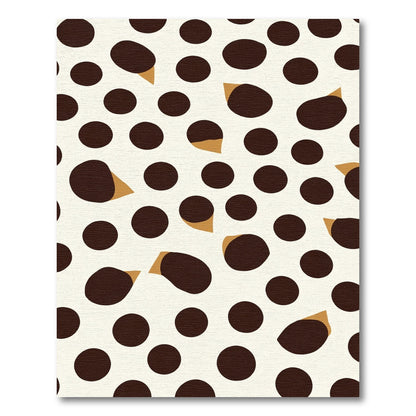Cream Brown Polka Dot Accents Rug