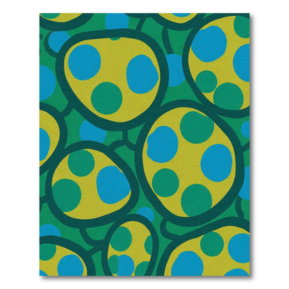 Abstract Yellow Blue Green Blob Rug