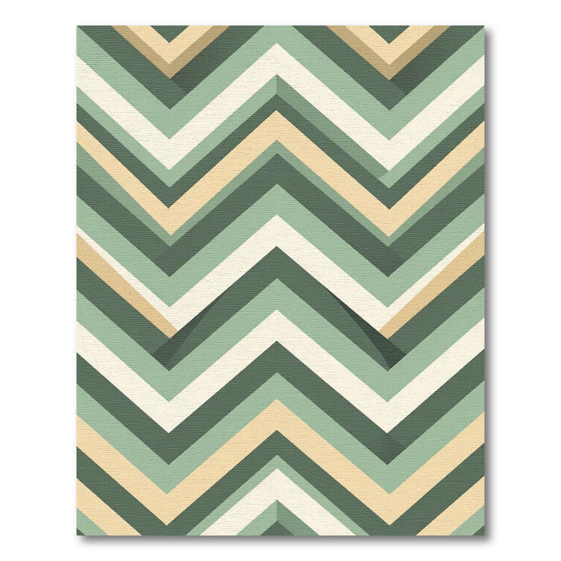 Modern Olive Beige Chevron Stripe Rug