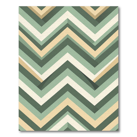 Modern Olive Beige Chevron Stripe Rug