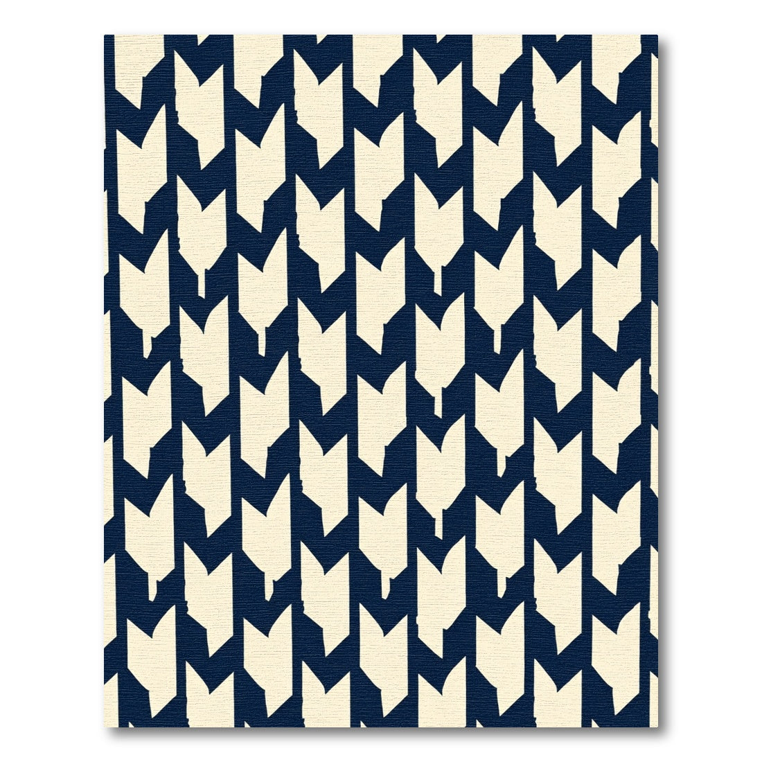 Navy Cream Arrowhead Repeat Rug