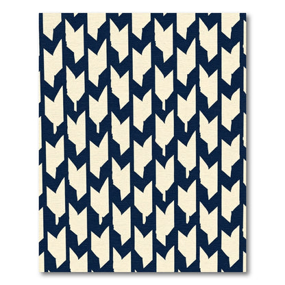 Navy Cream Arrowhead Repeat Rug
