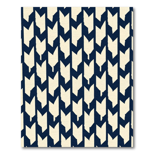 Navy Cream Arrowhead Repeat Rug