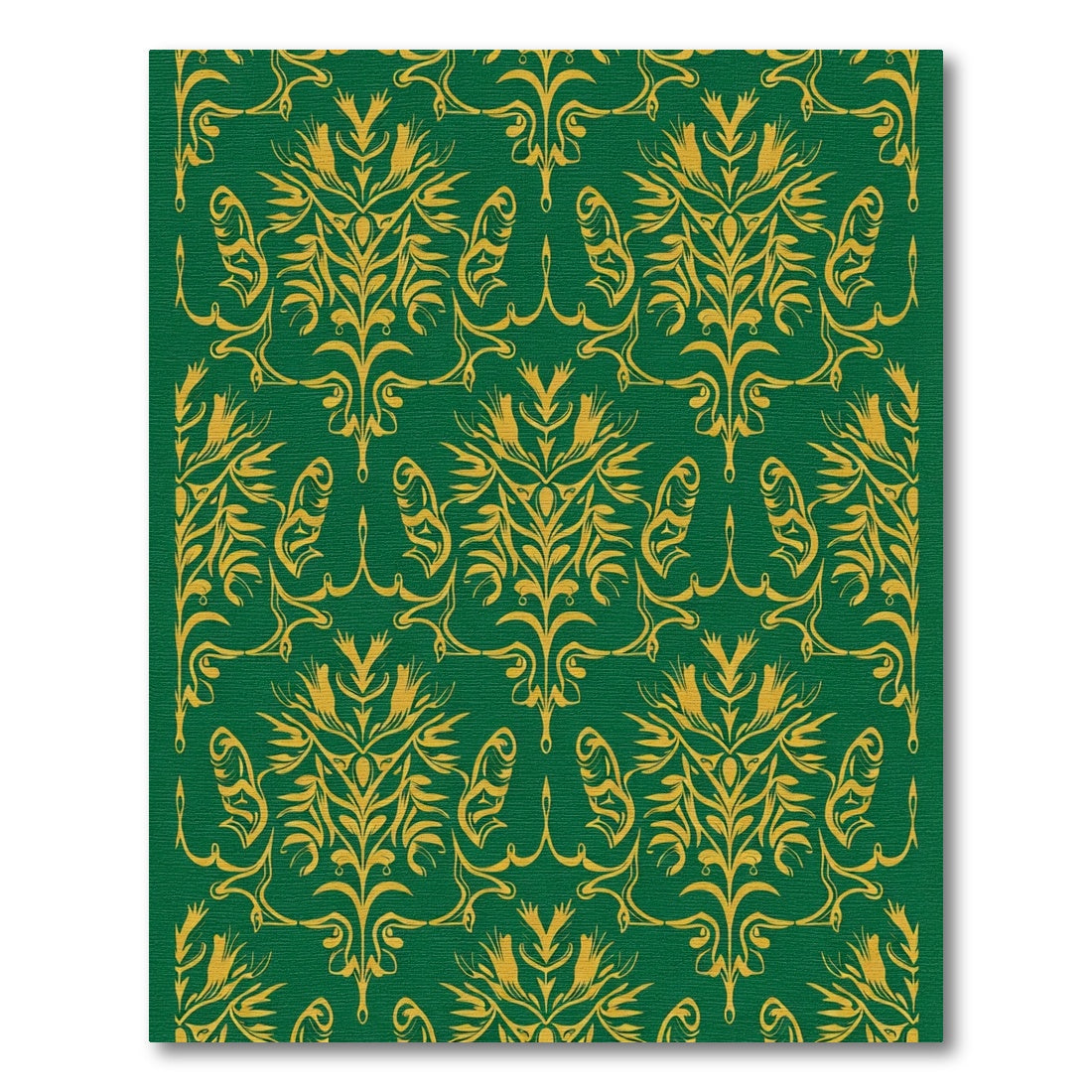 Emerald Gold Ornate Floral Scroll Rug