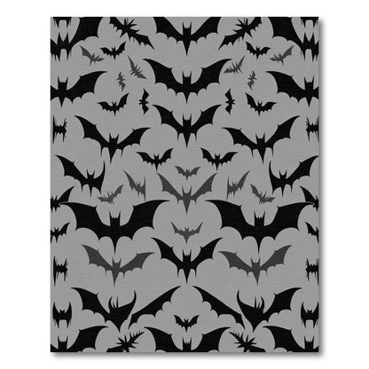 Black Bat Colony Repeating Pattern Rug