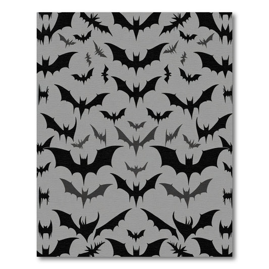 Black Bat Colony Repeating Pattern Rug
