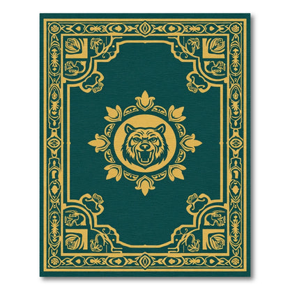 Emerald Gold Fierce Bear Medallion Rug
