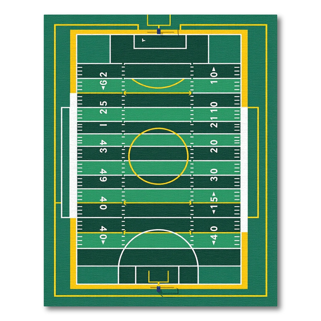 Modern Emerald Football Field Grid Rug