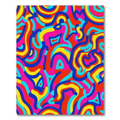 Vibrant Abstract Wavy Lines Rug