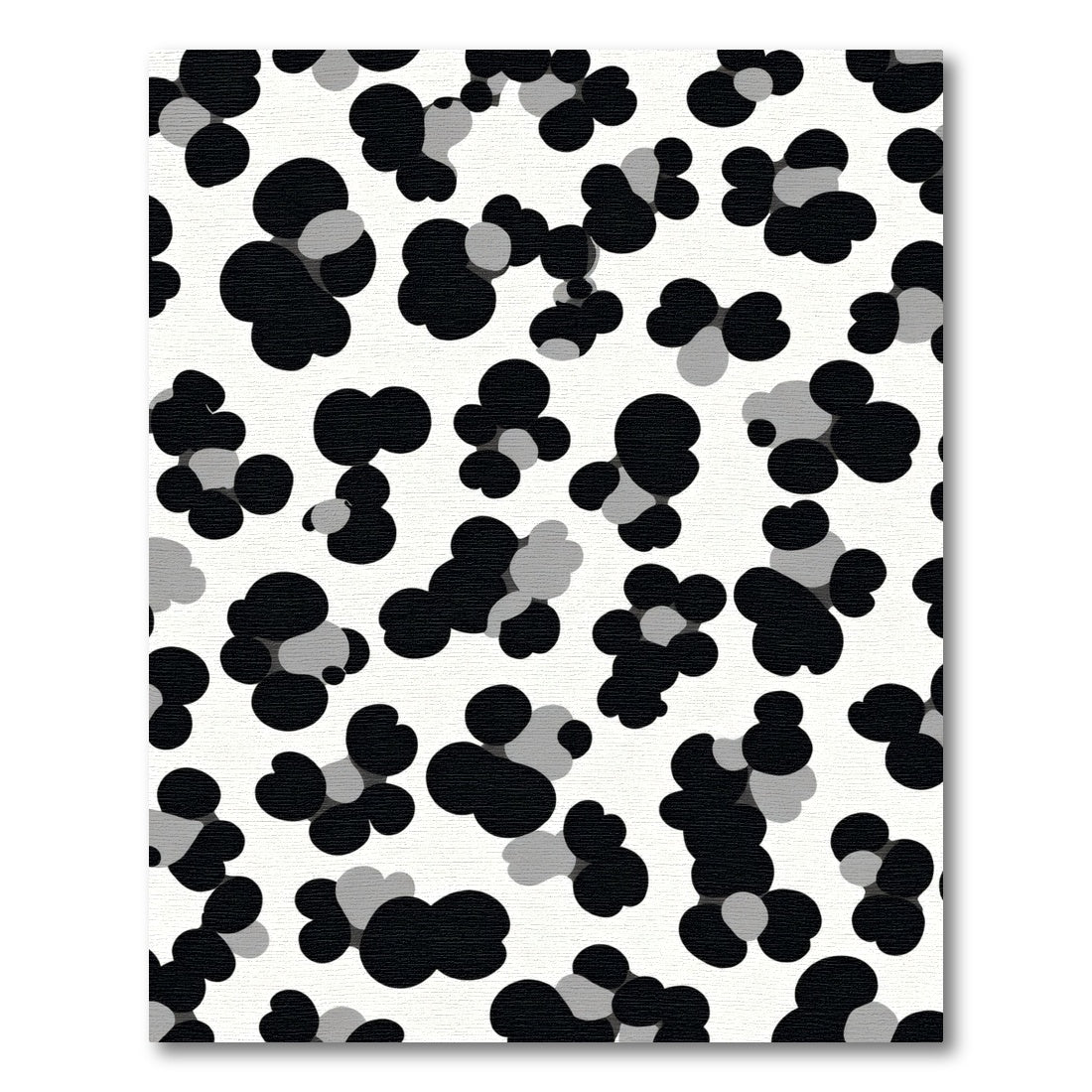 Abstract Black Gray Blob Cluster Rug
