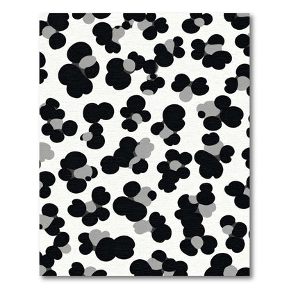 Abstract Black Gray Blob Cluster Rug