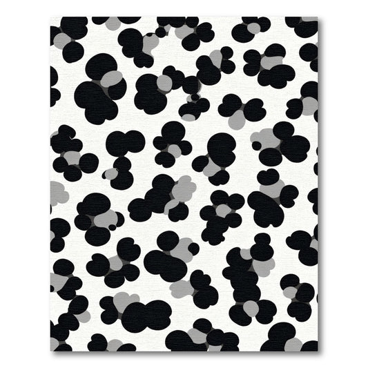 Abstract Black Gray Blob Cluster Rug