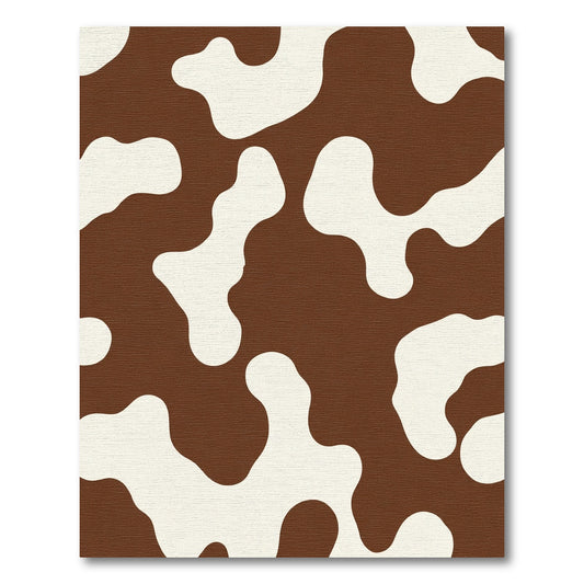 Brown and Cream Abstract Blob Rug