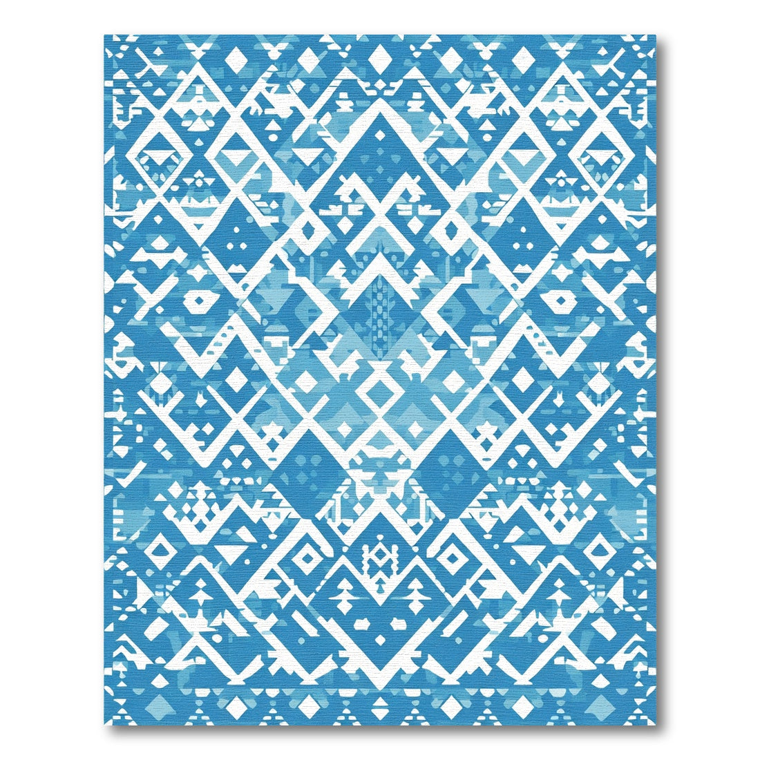 Azurite Tribal Geometric Diamond Rug