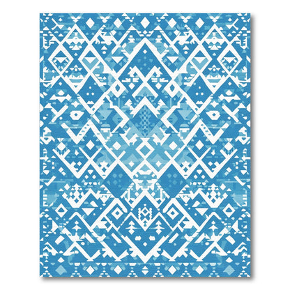 Azurite Tribal Geometric Diamond Rug