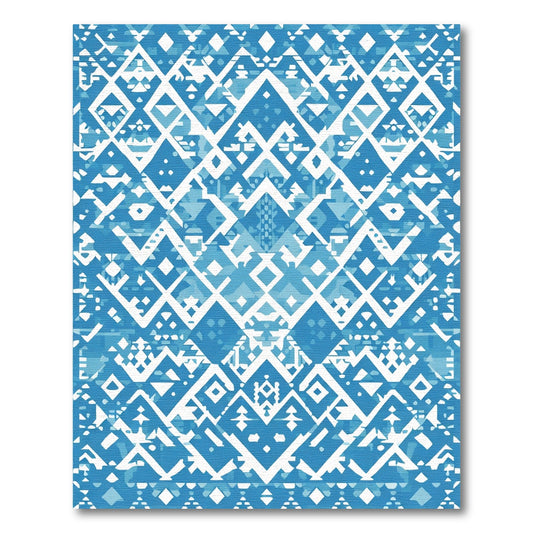 Azurite Tribal Geometric Diamond Rug