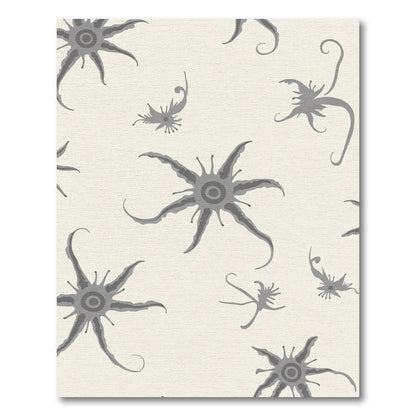 Gray Starburst Floral Scatter Rug
