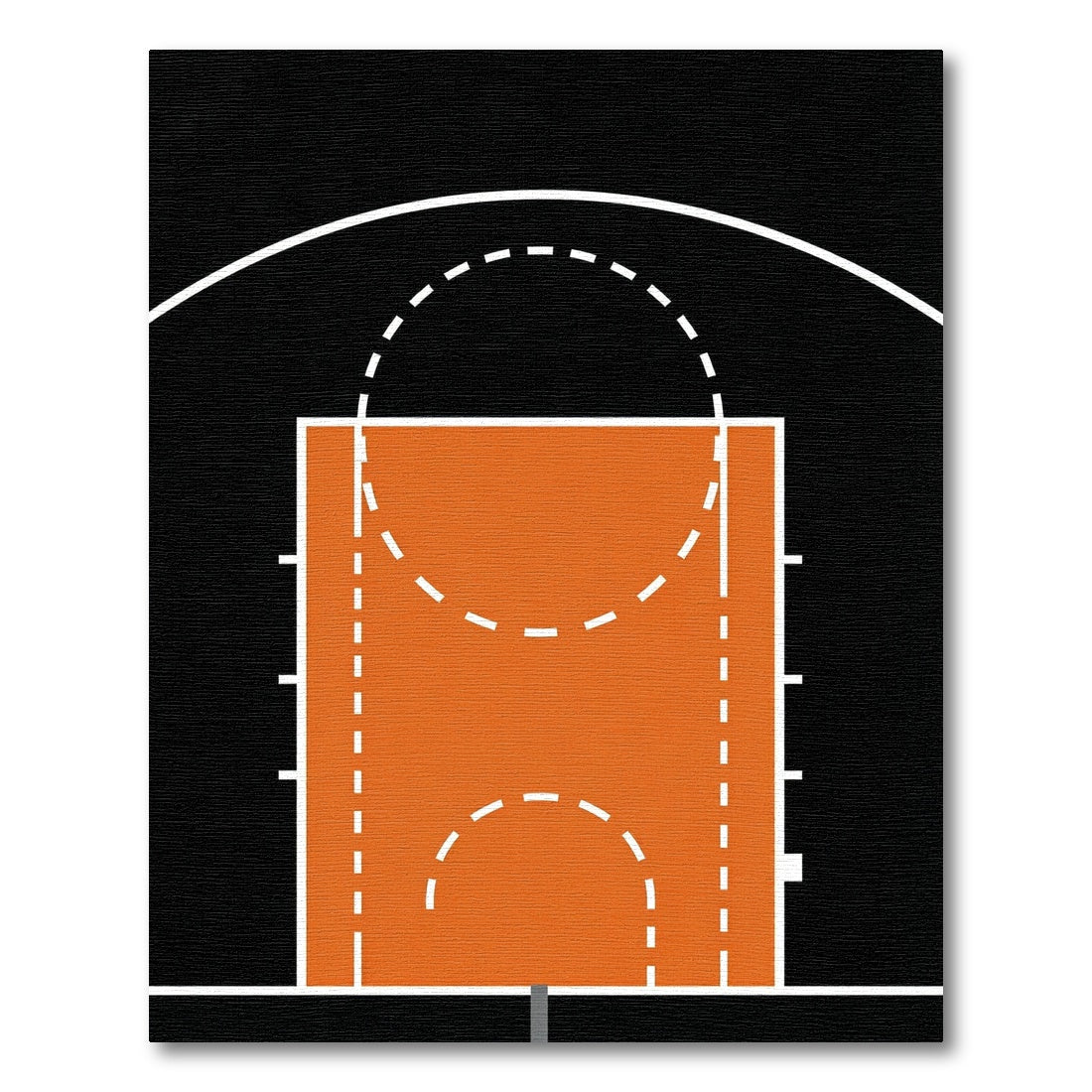 Modern Orange Basketball Court Minimalist Accent Rug