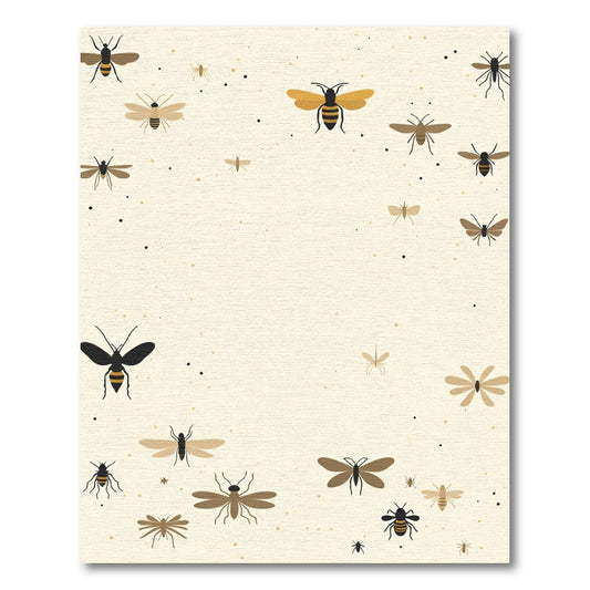Cream Insect Whimsical Scatter Ground Rug