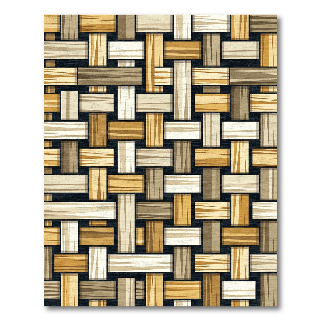 Neutral Woven Earth Tone Basket Weave Rug