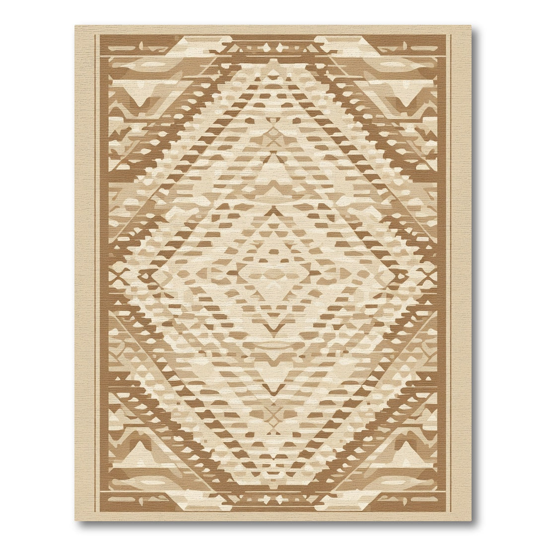 Earth Tones Geometric Diamond Gradient Rug