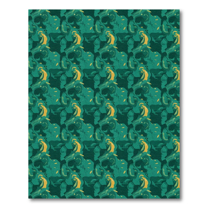 Emerald Jade Abstract Swirl Rug