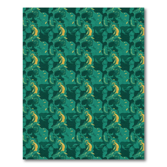 Emerald Jade Abstract Swirl Rug