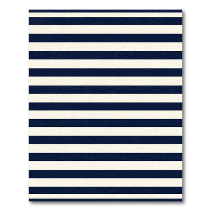 Navy Cream Horizontal Graphic Bar Rug